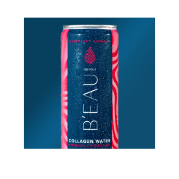 can of raspberry hibiscus beau collagen water