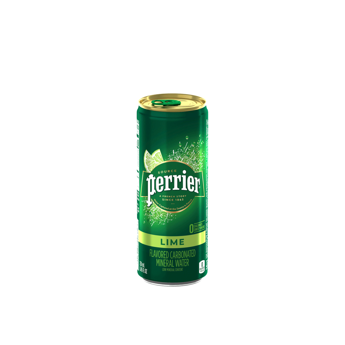 Perrier® Lime Flavored Carbonated Mineral Water - Slim Cans Image2