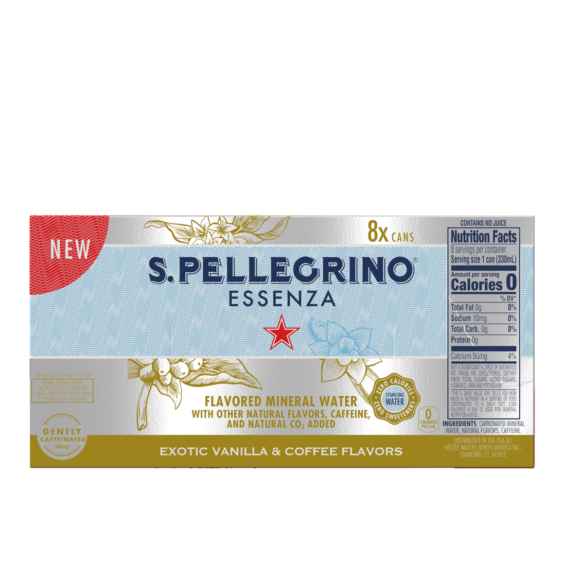 S.Pellegrino® Essenza™ Exotic Vanilla & Coffee Flavored Sparkling Mineral Water Image1