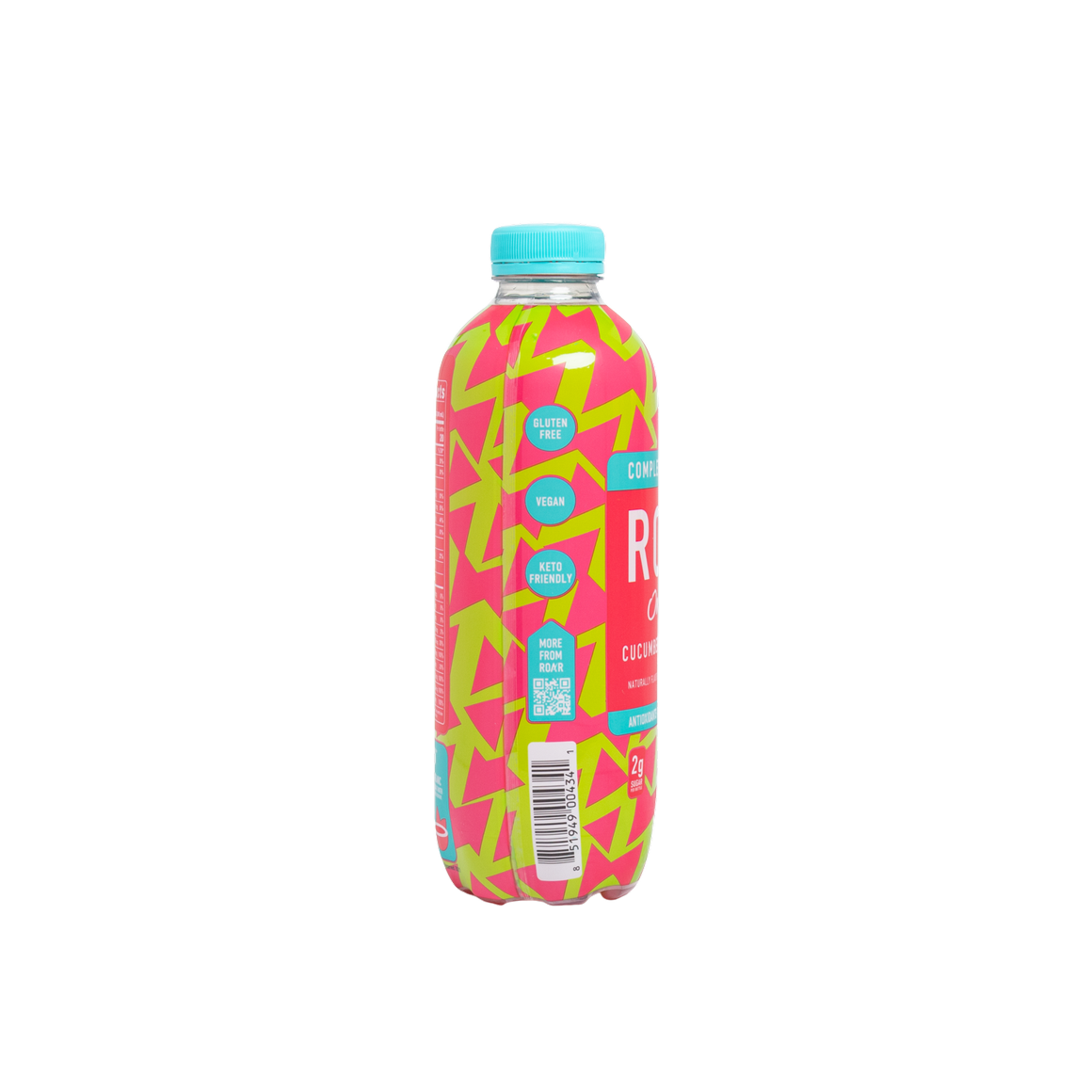 side of a bottle of roar organic cucumber watermelon drink Image3