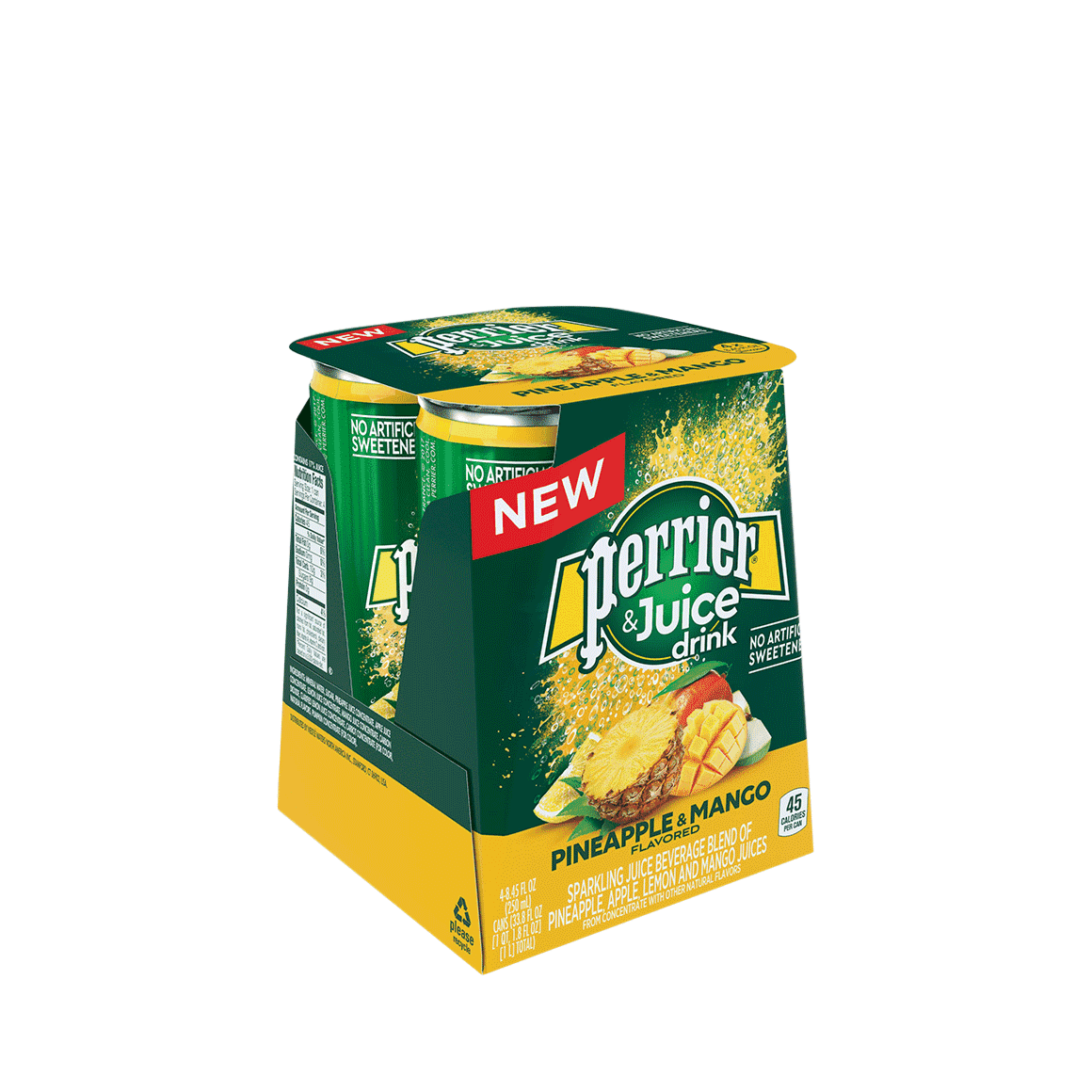 Perrier® & Juice Carbonated Mineral Water - Pineapple & Mango Image2