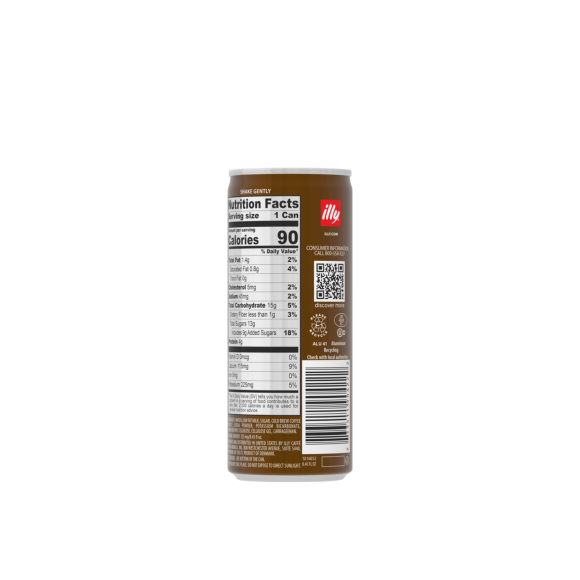 nutrition facts on a can of illy cold brew cappucino Image3