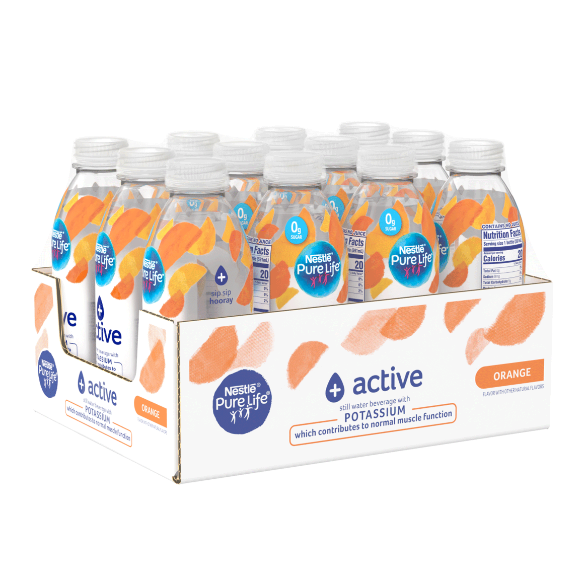 Nestlé®Pure Life®+ Active Enhanced Flavored Water - Orange plus Potassium Image1