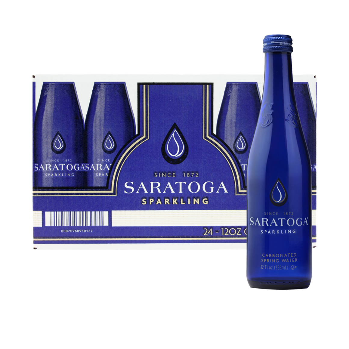 Saratoga® Sparkling Spring Water 12 Fl Oz Glass Bottle (24 Pack)