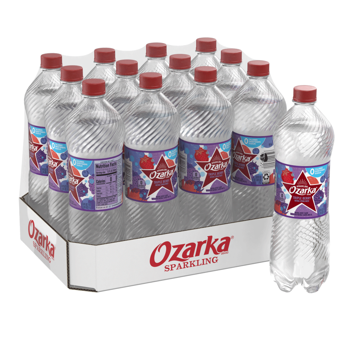 Ozarka® Brand Sparkling 100% Natural Spring Water - Triple Berry