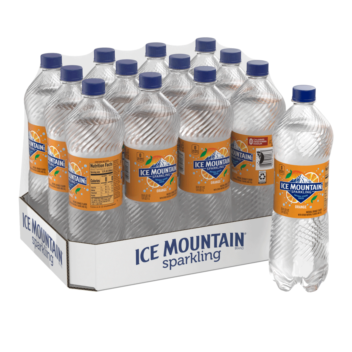 Ice Mountain® Brand Sparkling 100% Natural Spring Water - Orange