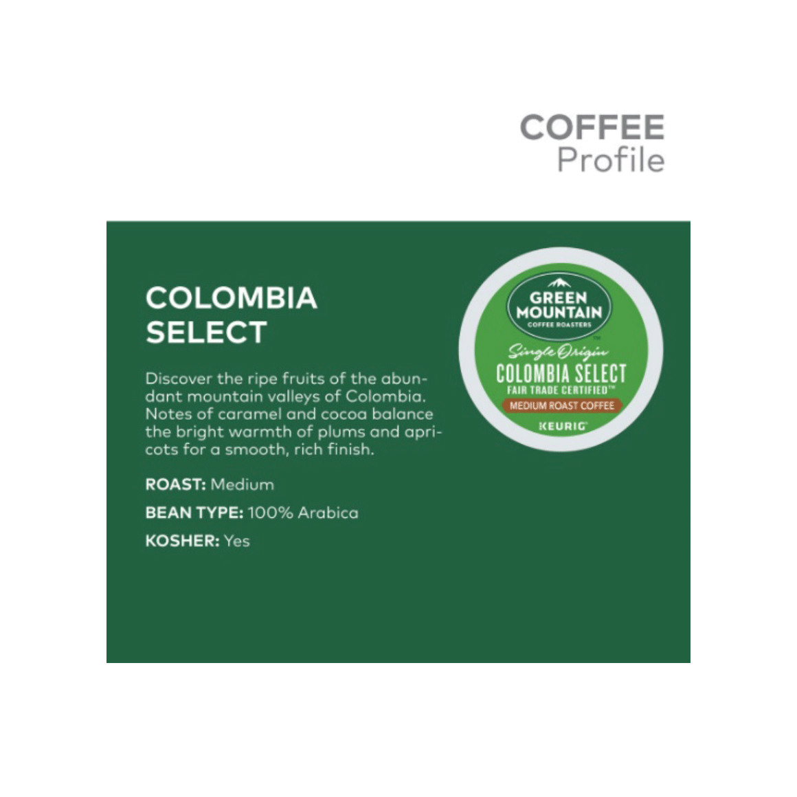 coffee profile for green mountain columbia coffee k cup Image3