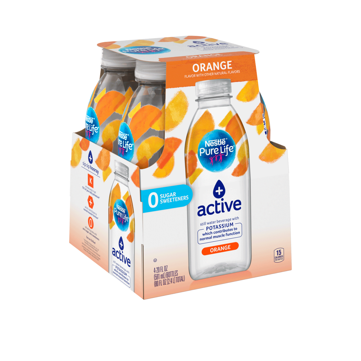 Nestlé®Pure Life®+ Active Enhanced Flavored Water - Orange plus Potassium Image1