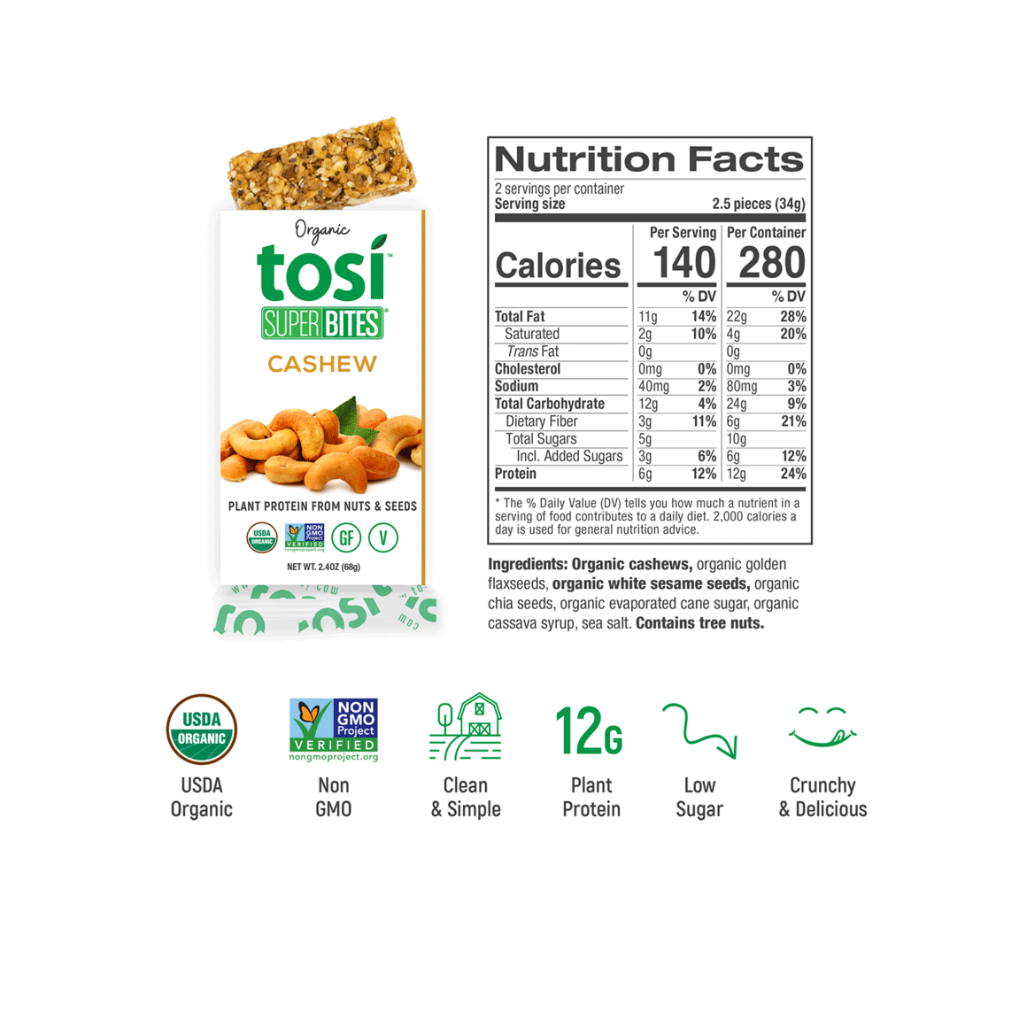 Tosi® Organic SuperBites - Almond and Cashew Image2