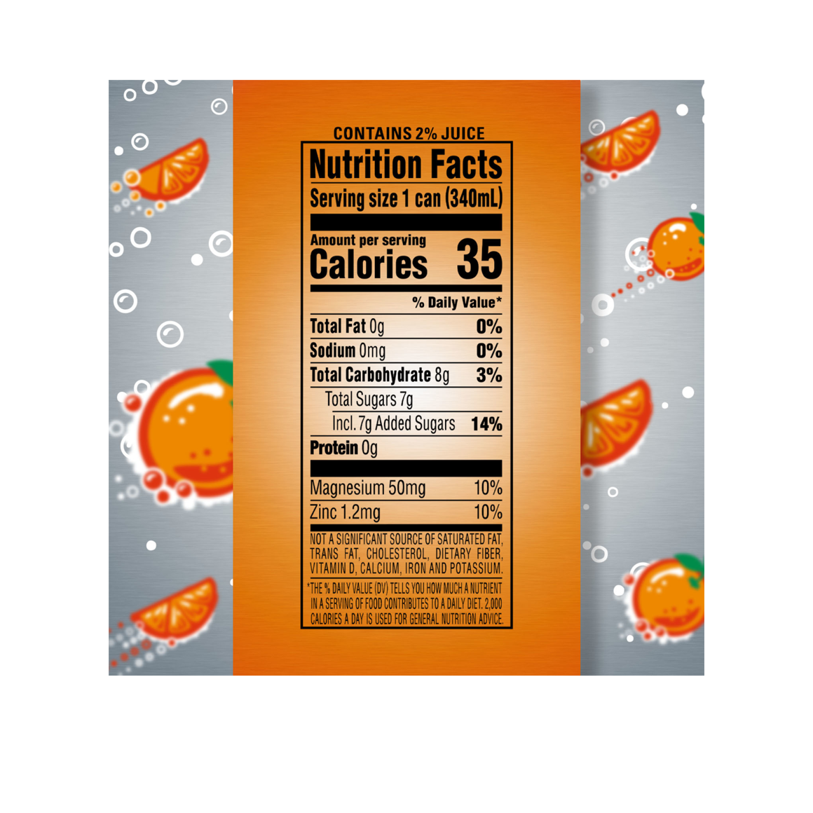 Splash NRG™ Valencia Orange Flavored Sparkling Energy Water Beverage 11.5 Fl Oz Sleek Can (12 Pack) Image4