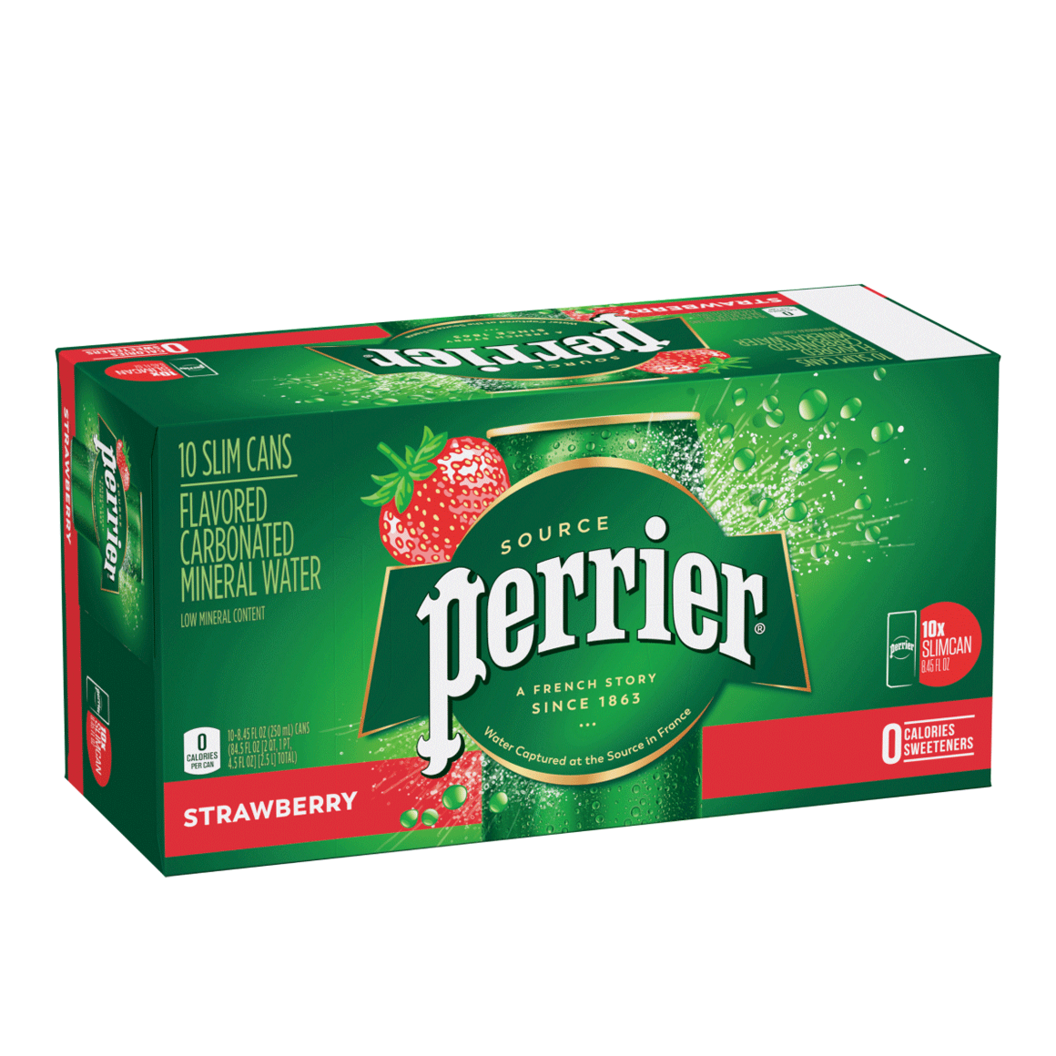 Perrier® Strawberry Flavored Carbonated Mineral Water - Slim Cans Image1