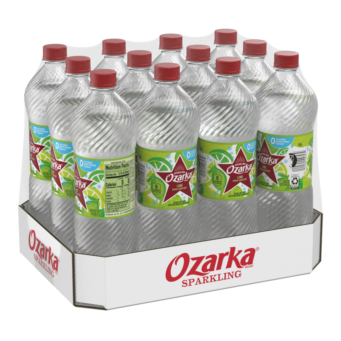Ozarka® Brand Sparkling 100% Natural Spring Water - Zesty Lime Image1