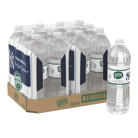Poland Spring® Maine Spring Water 1 Liter, New York Yankees™ Pinstripes (12 Pack)