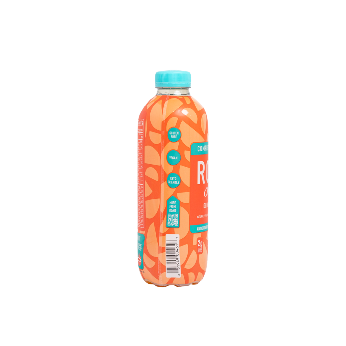 side of a bottle of roar organic georgia peach drink Image3
