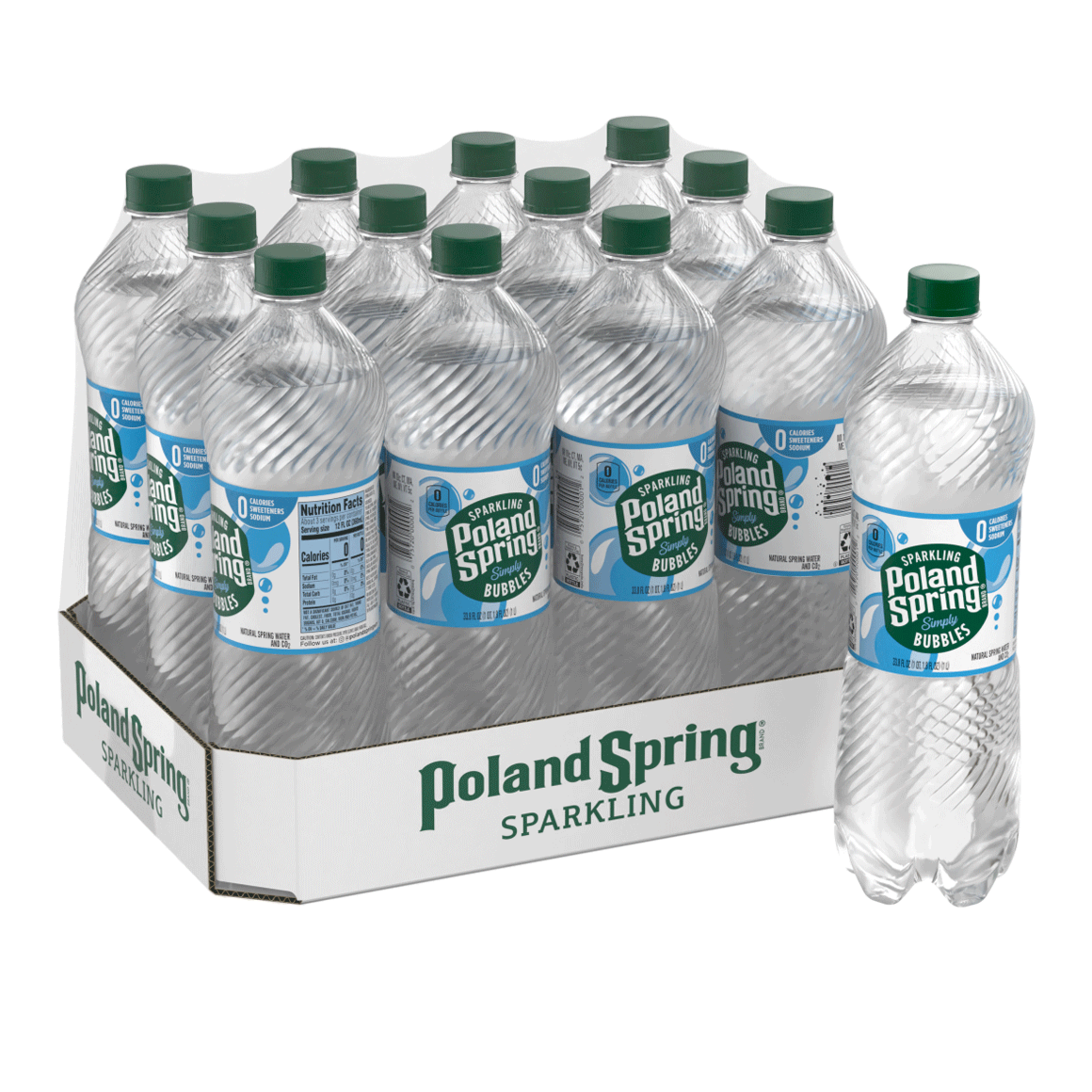 Poland Spring Unflavored Sparkling Water 1 Liter 12 Pack Readyrefresh