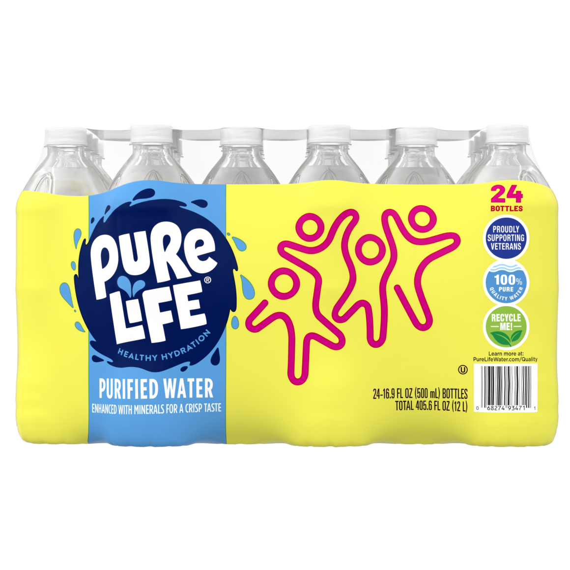 Pure Life Purified Water, 16.9 Fl Oz, Plastic Bottled Water (24 Pack) Image1