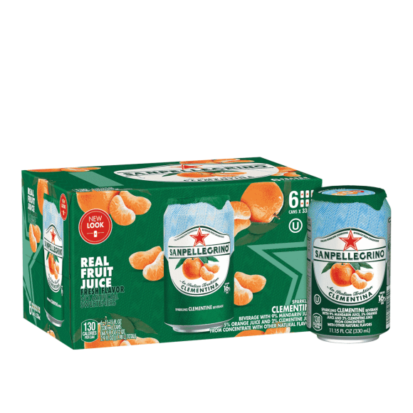 Sanpellegrino Clementine Sparkling Fruit Beverage 11 Oz Cans 6 Clementine Sparkling Fruit Beverage