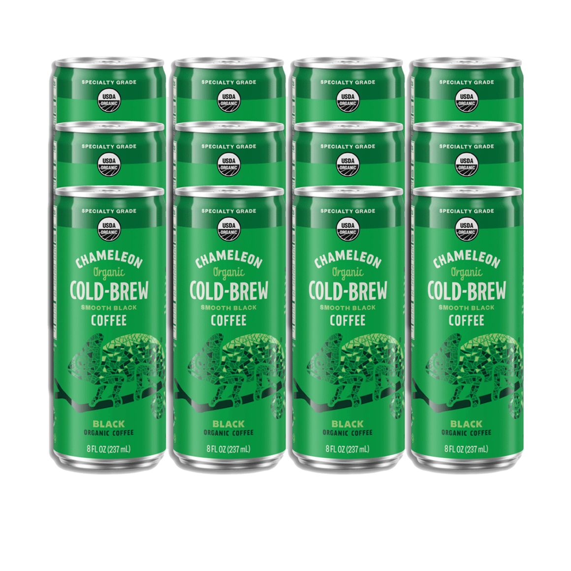 Chameleon Black Original Unsweetened 8 oz Can 12-pack