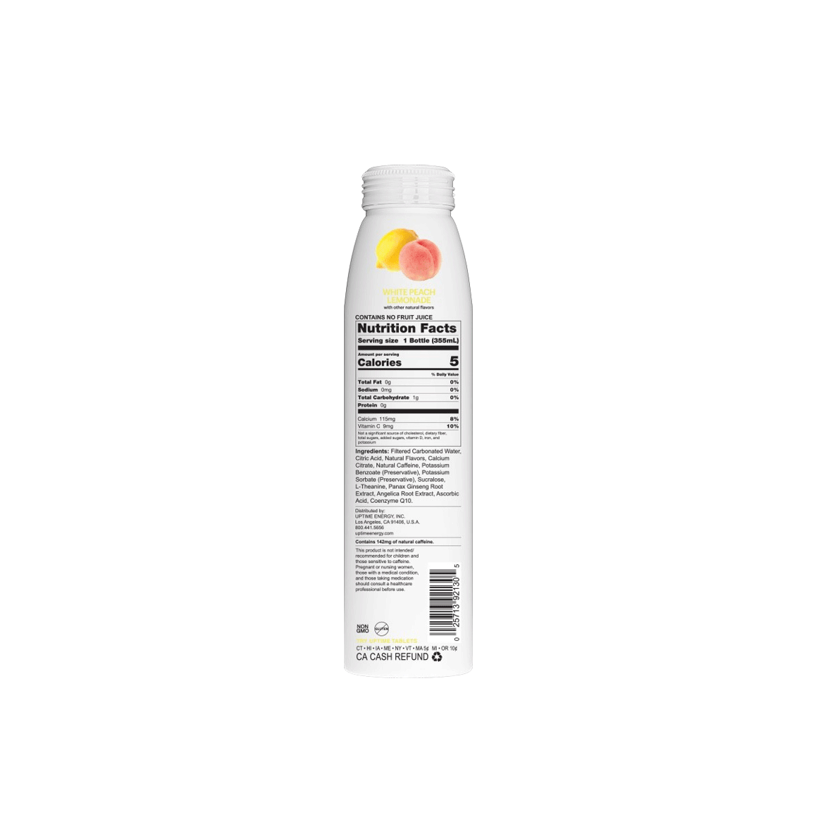 UPTIME® Premium Energy - White Peach Lemonade Sugar Free Image2