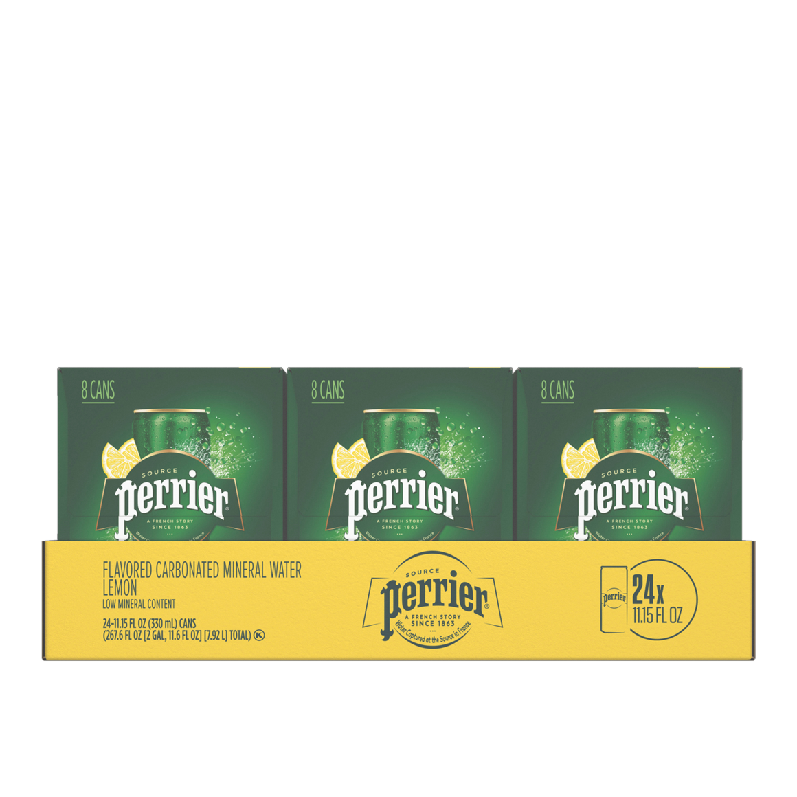 Perrier® Lemon Flavored Sparkling Water 11.15 Fl Oz Sleek Cans (24 Pack)