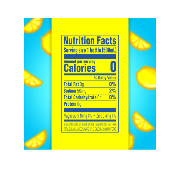 Splash Blast, Flavored Water Beverage, Lemon Flavor, 16.9 FL OZ Plastic Bottles (24 Count) Image4