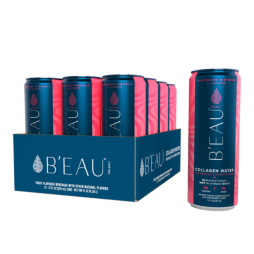 B'EAU™ Raspberry Hibiscus Flavored Collagen Water 12 Fl Oz Can (12 Pack)