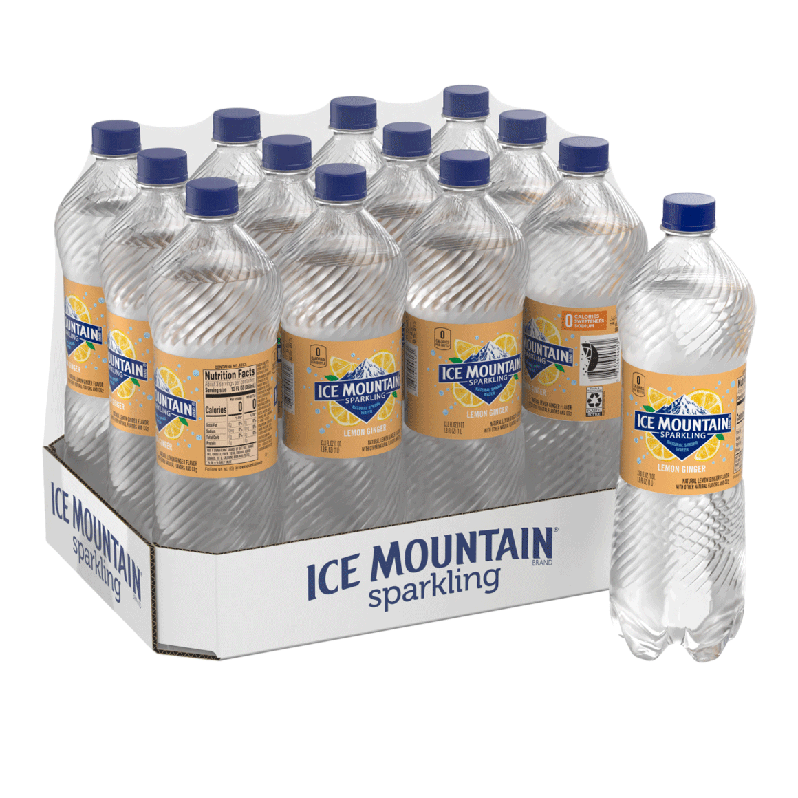 Ice Mountain® Brand Sparkling 100% Natural Spring Water - Lemon Ginger