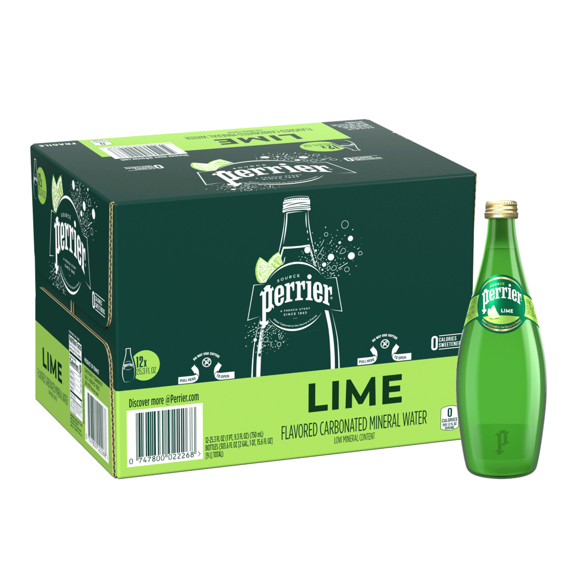 Perrier® Lime Flavored Carbonated Mineral Water - Glass