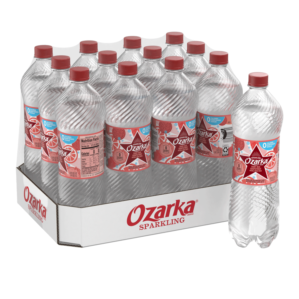 Ozarka® Brand Sparkling 100% Natural Spring Water - Ruby Red Grapefruit