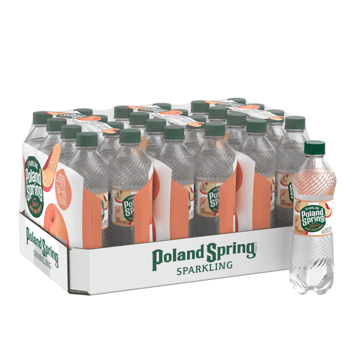 Poland Spring Peach Ginger Sparkling Water 16 Oz 24 Pack Readyrefresh