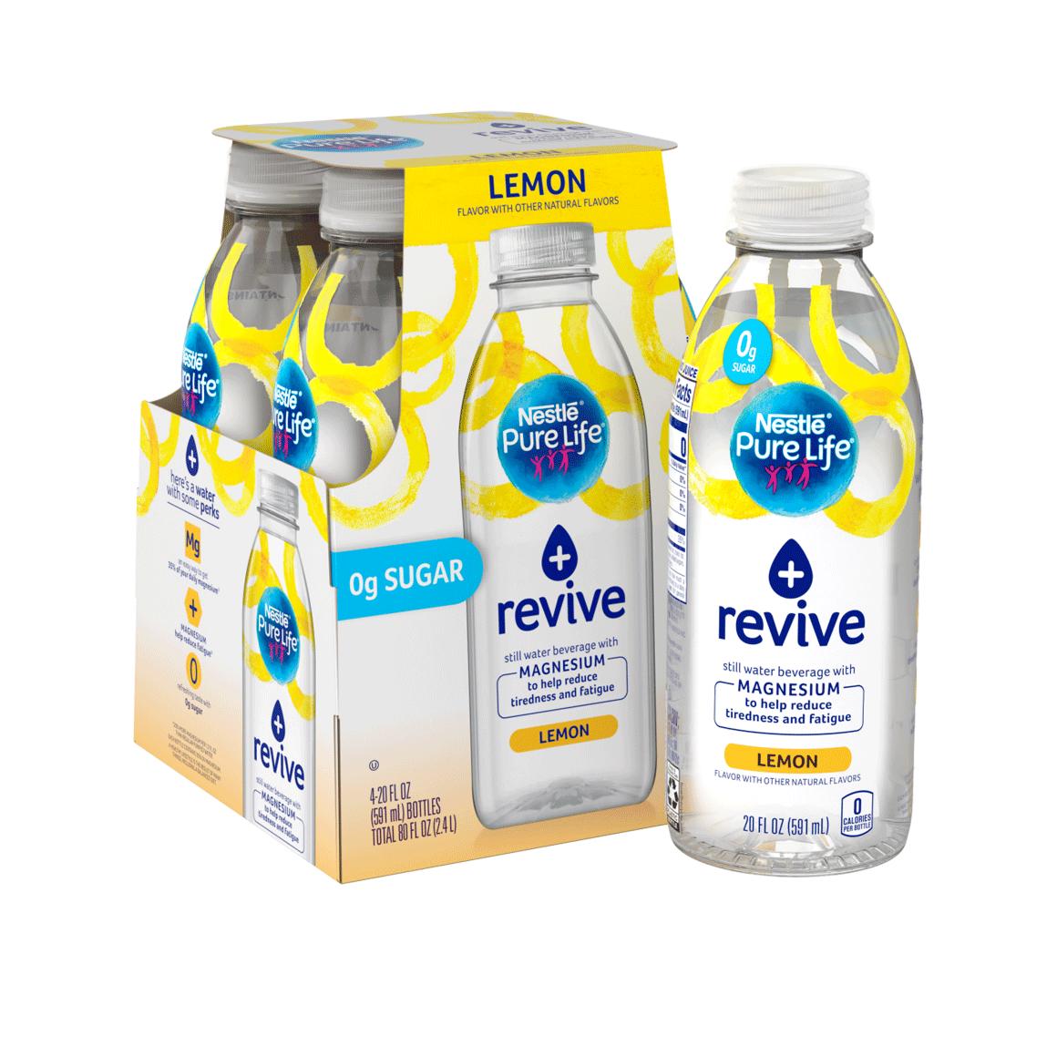 Nestlé®Pure Life®+ Revive Enhanced Flavored Water - Lemon plus Magnesium