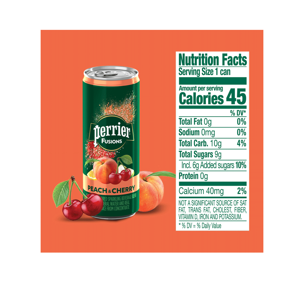 Perrier® Fusions Carbonated Mineral Water - Peach & Cherry Image3