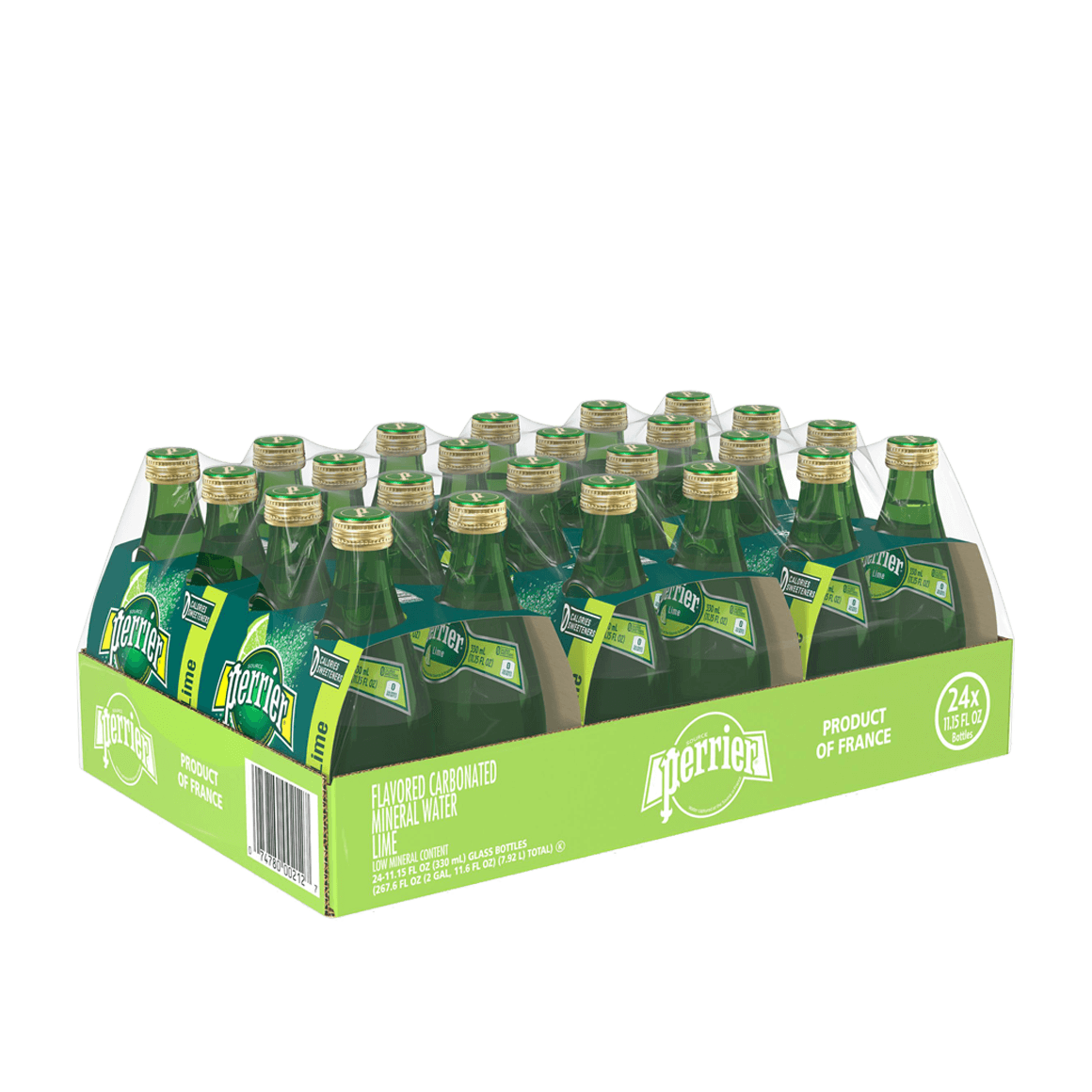 Perrier® Lime Flavored Carbonated Mineral Water - Glass Image2