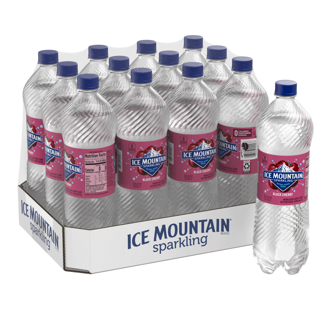 Ice Mountain Cherry Sparkling Water 1 Liter 12 Pack Readyrefresh
