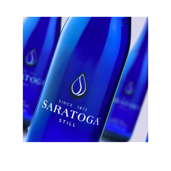 close image of three saratoga still water glass bottles Image2