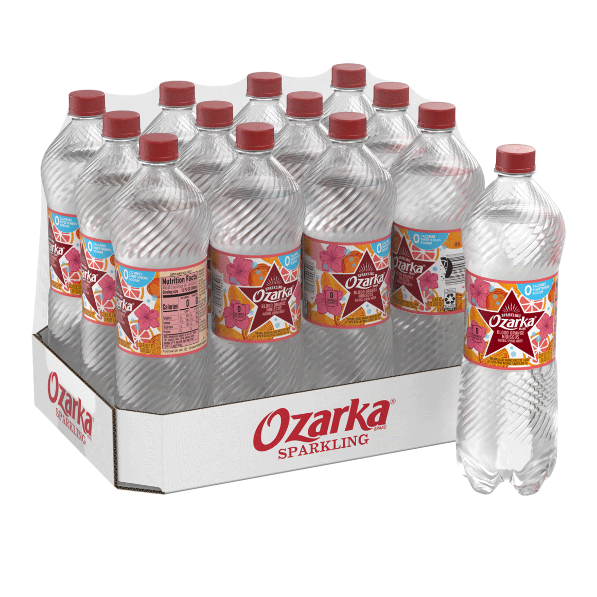 Ozarka® Brand Sparkling 100% Natural Spring Water - Blood Orange Hibiscus