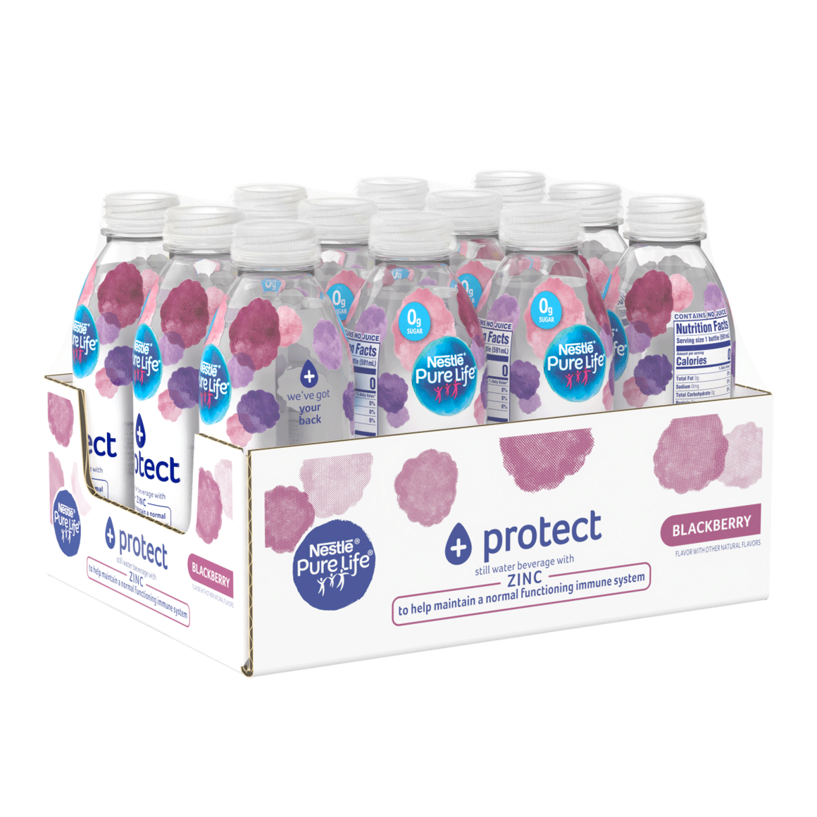 Nestlé®Pure Life®+ Protect Enhanced Flavored Water - Blackberry plus Zinc Image1