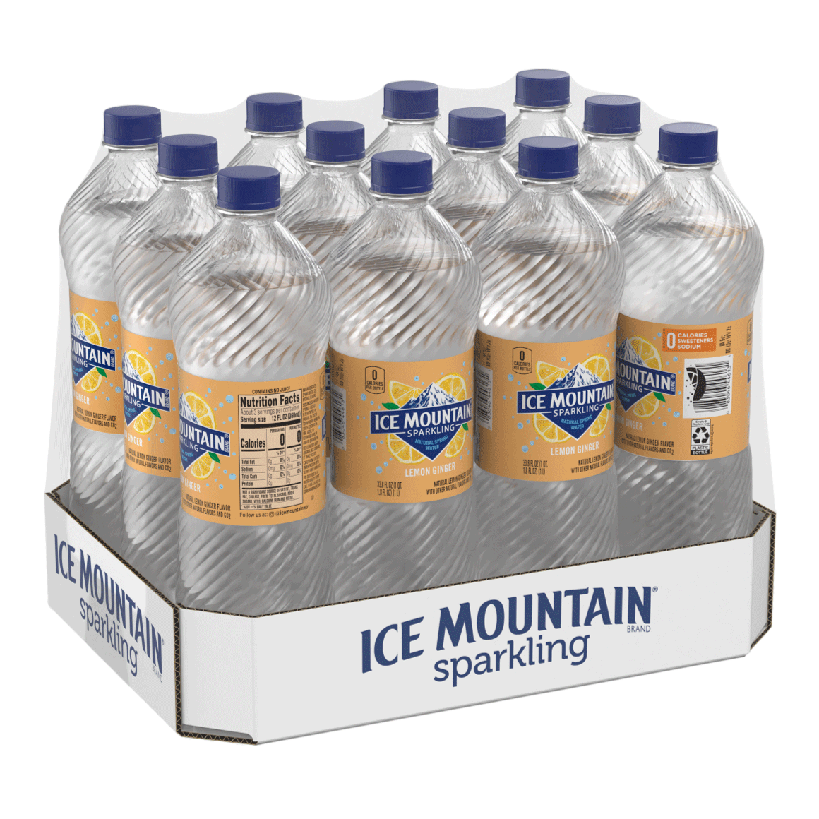 Ice Mountain® Brand Sparkling 100% Natural Spring Water - Lemon Ginger Image1