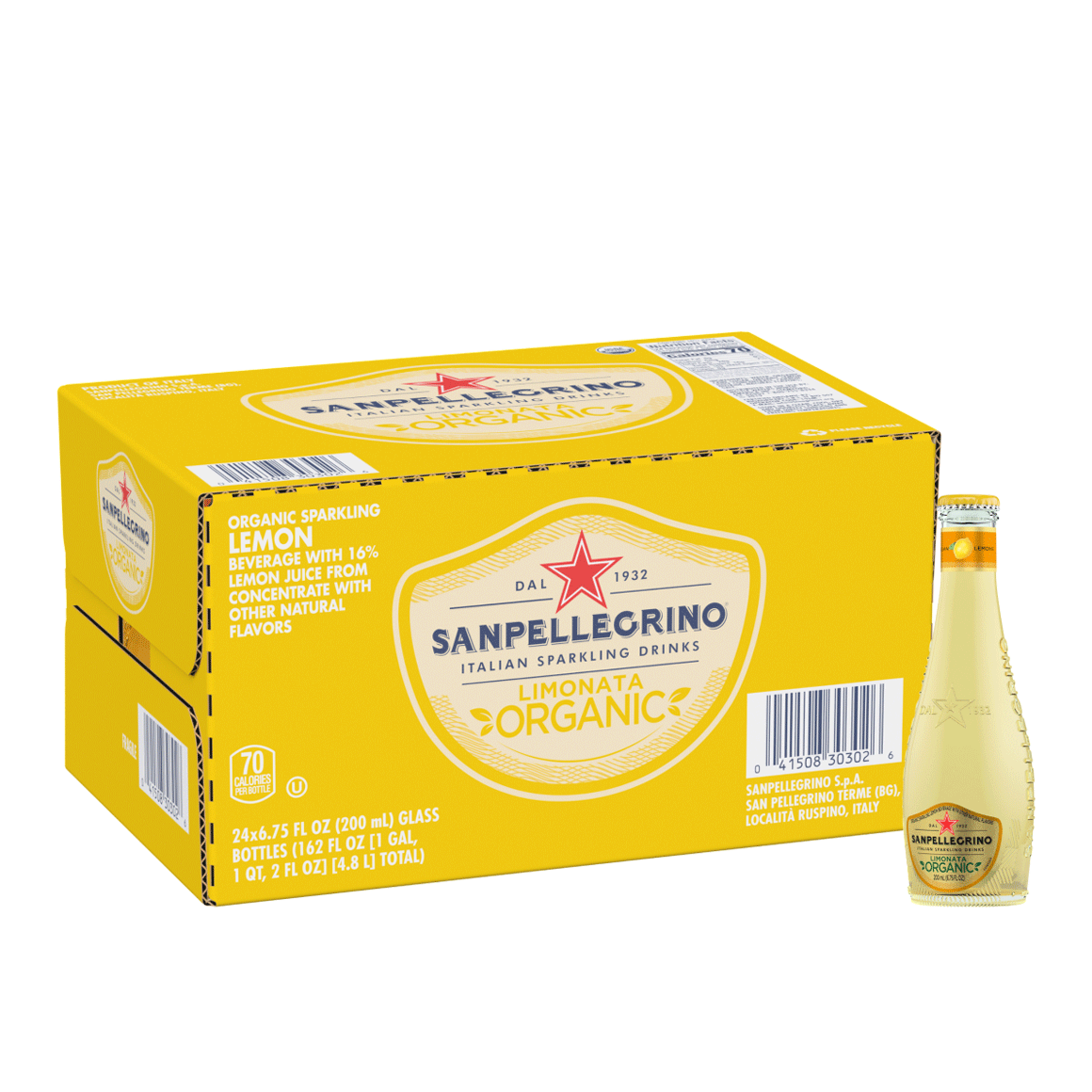 Sanpellegrino® Limonata Organic Sparkling Beverage with Lemon Juice - Glass