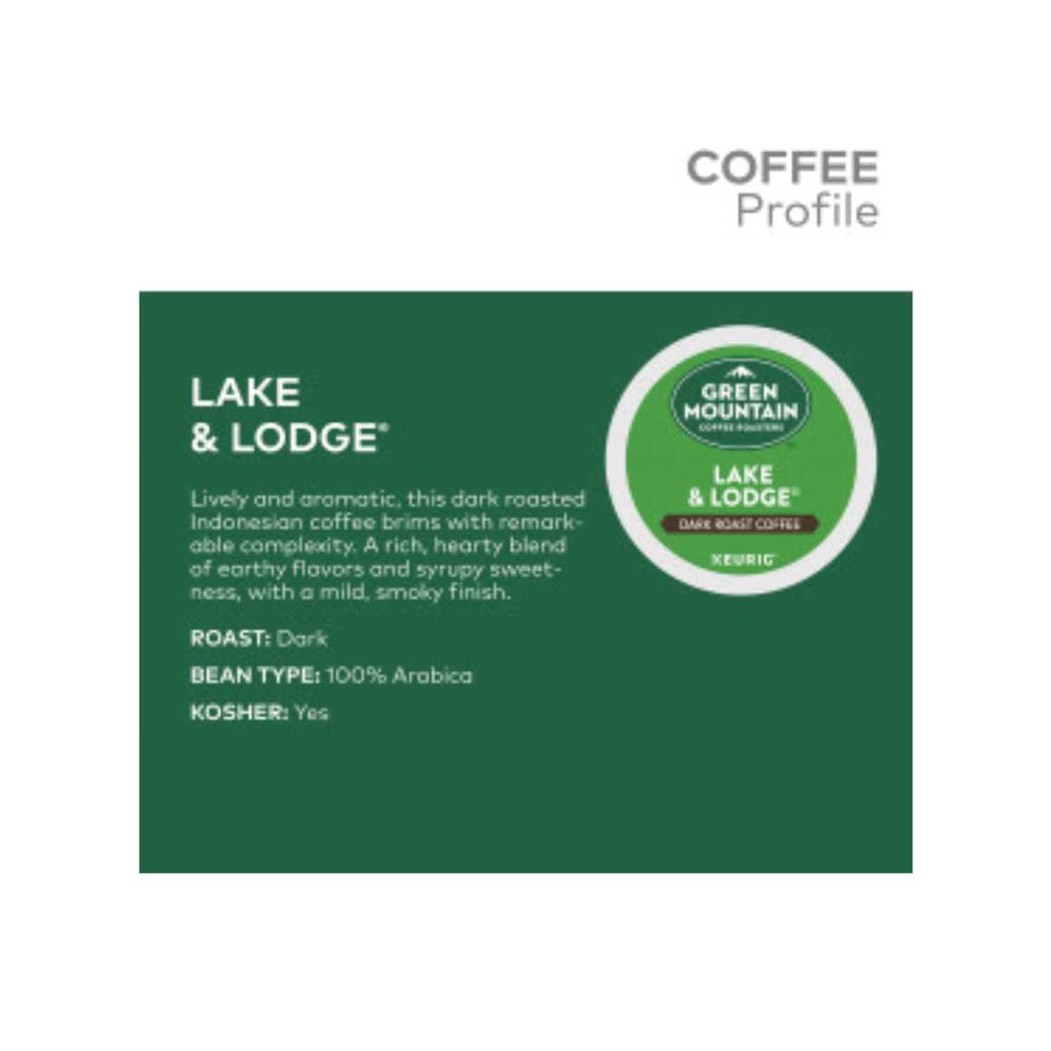 coffee profile for green mountain lake and lodge coffee k cup Image3