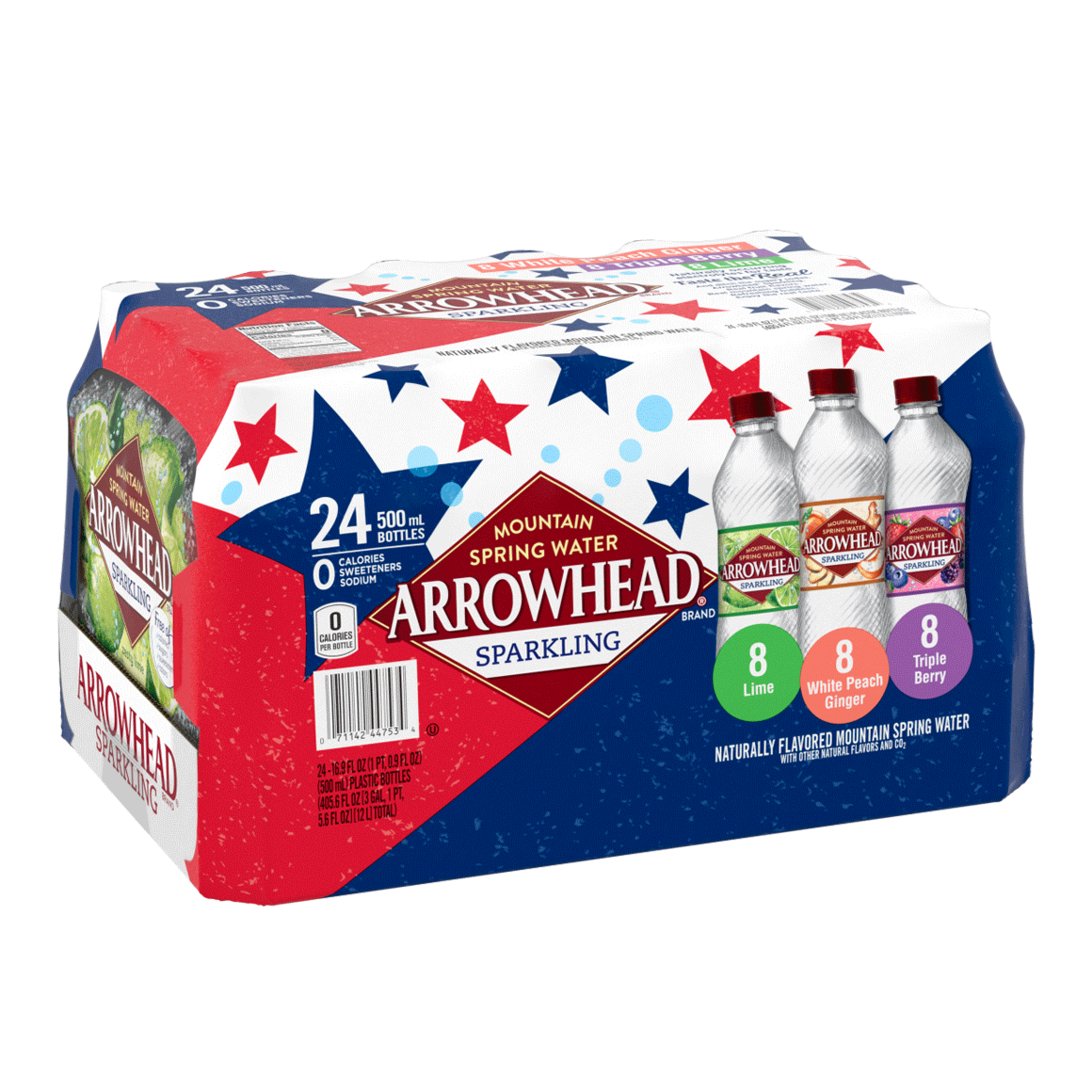 Arrowhead® Brand Sparkling 100% Mountain Spring Water - Rainbow Flavored Variety Pack Image1