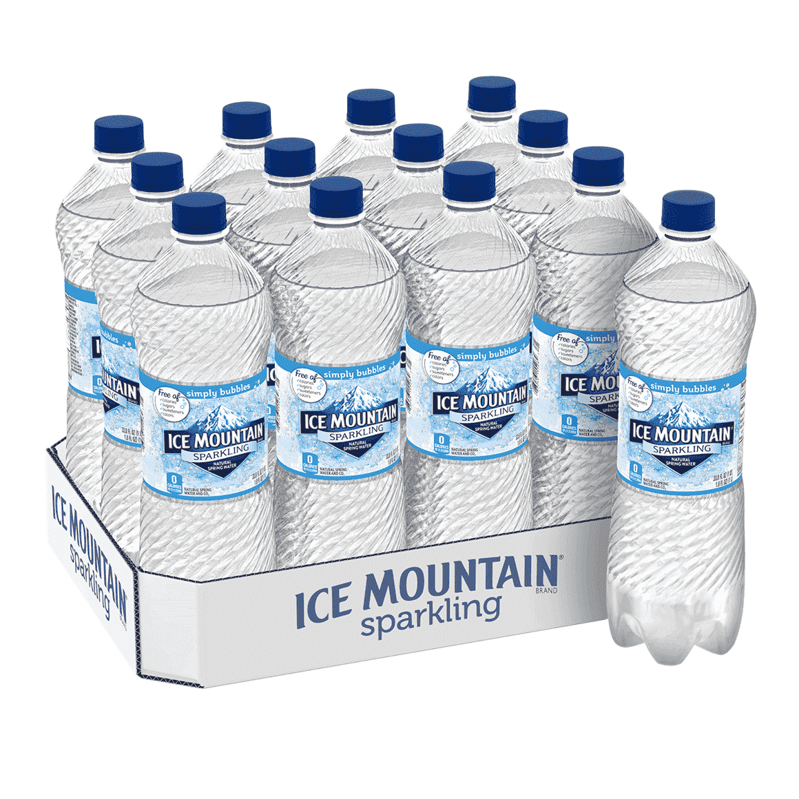 Ice Mountain® Unflavored Sparkling Water 1 Liter 12Pack ReadyRefresh