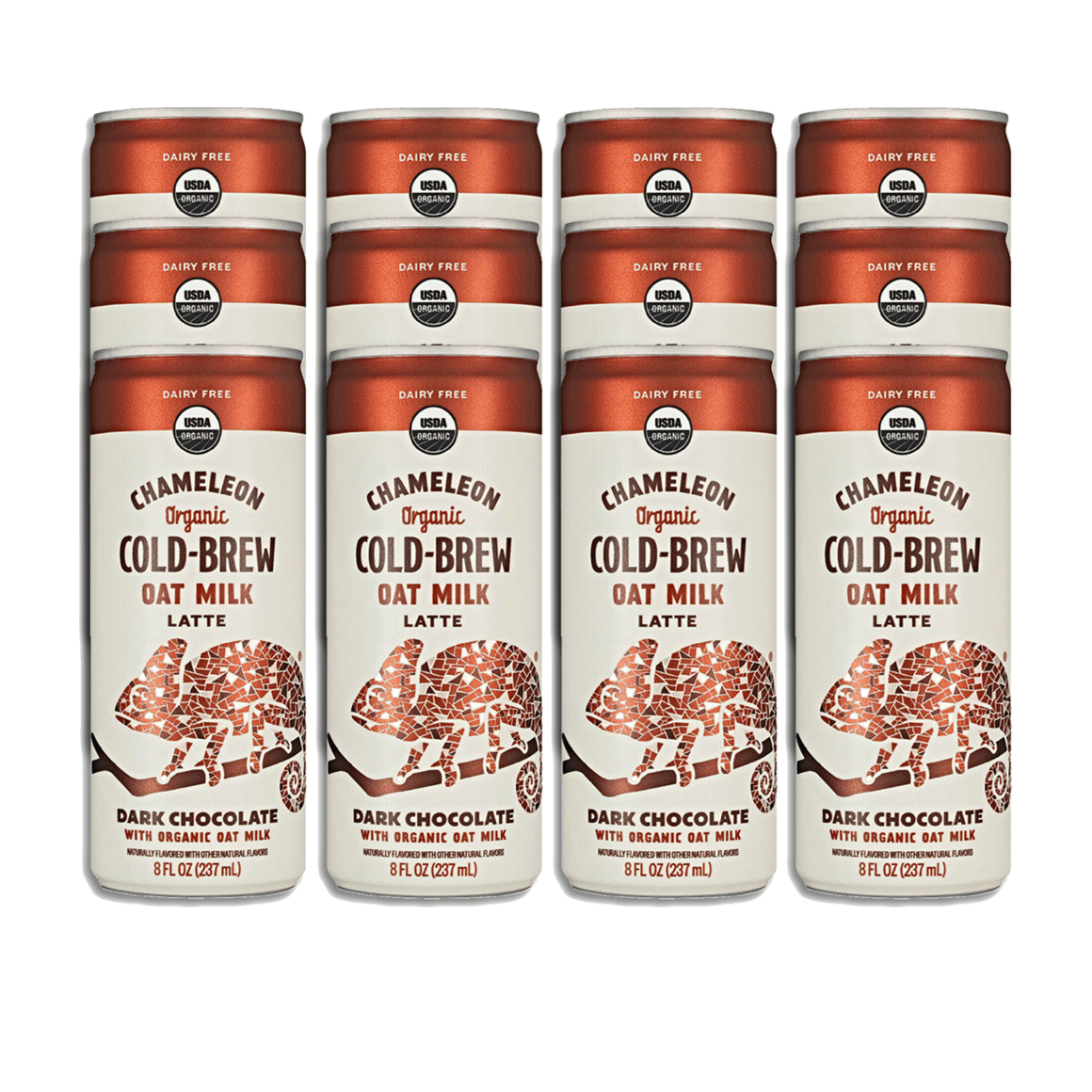 Chameleon Oat Milk Latte Dark Chocolate 8 oz Can 12-pack