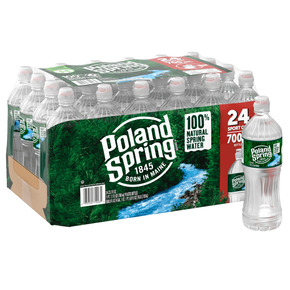 Poland Spring Bottled Water Sport Cap 700ml 24 Pack Readyrefresh