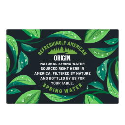 origin natural spring water 12 ounce cans back label