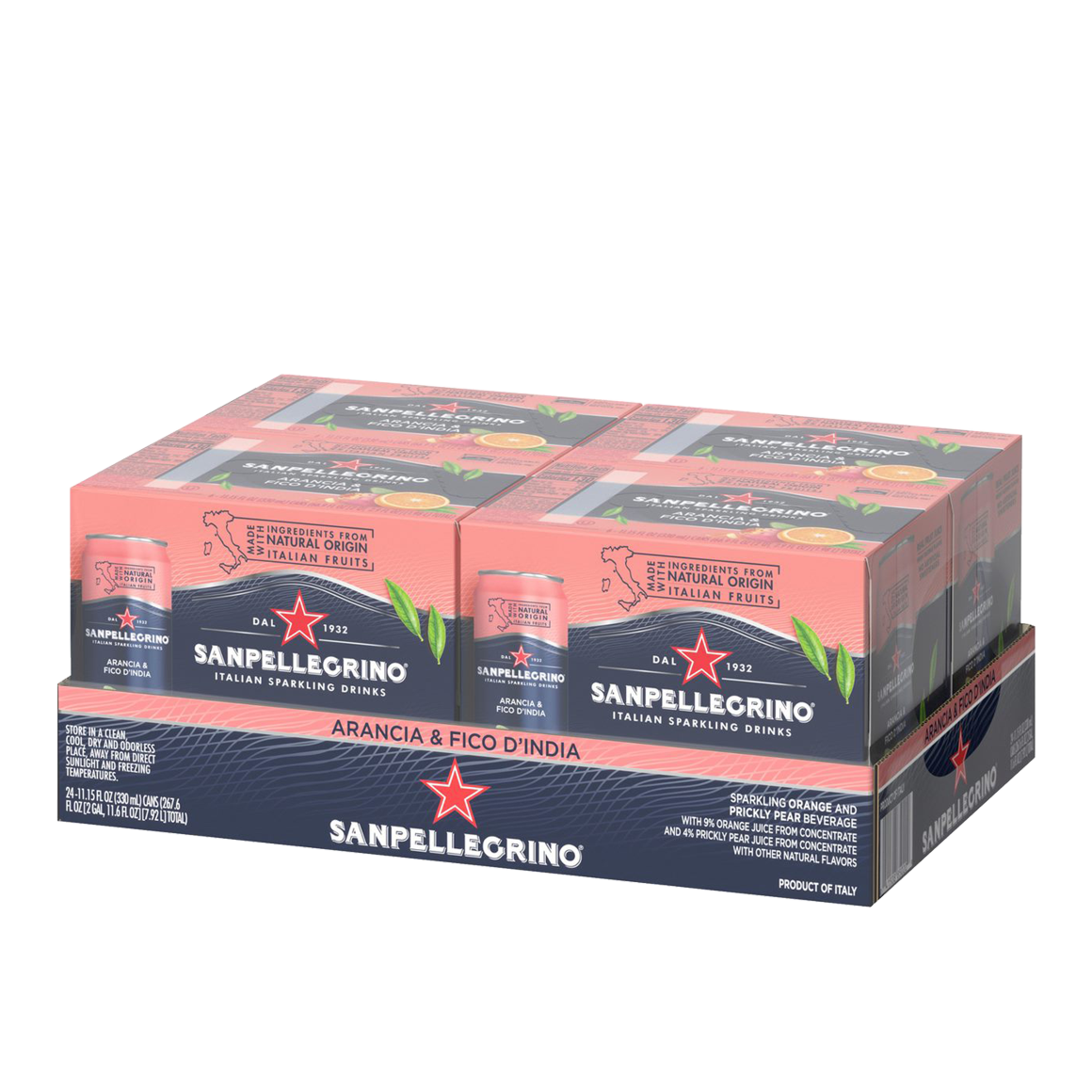 Sanpellegrino® Italian Sparkling Drinks - Arancia & Fico d'India/Orange & Prickly Pear 24x330ML