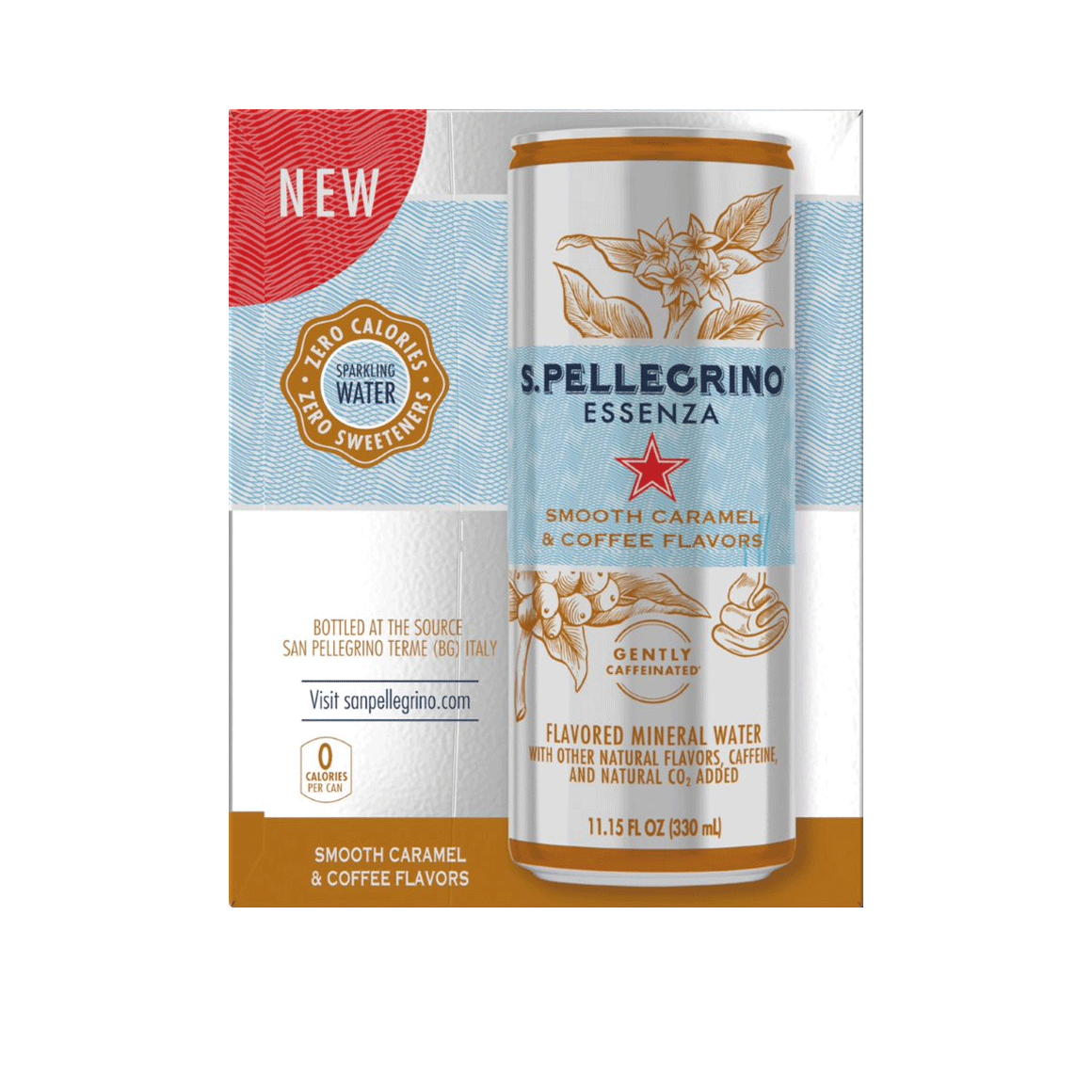 S.Pellegrino® Essenza™ Smooth Caramel & Coffee Flavored Sparkling Mineral Water Image2