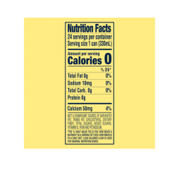 nutritional facts for 8 count 3 boxes of 11 ounce s.pellegrino essenza lemon zest sparkling natural mineral water - slim cans
