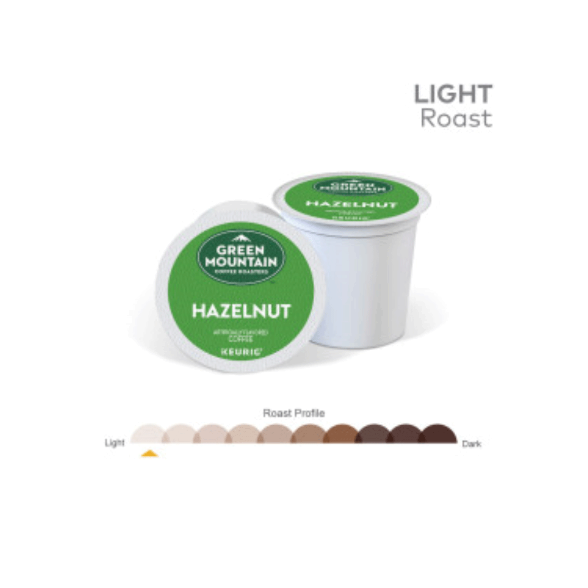 green mountain k cup hazelnut coffee pod, roast profile light Image2