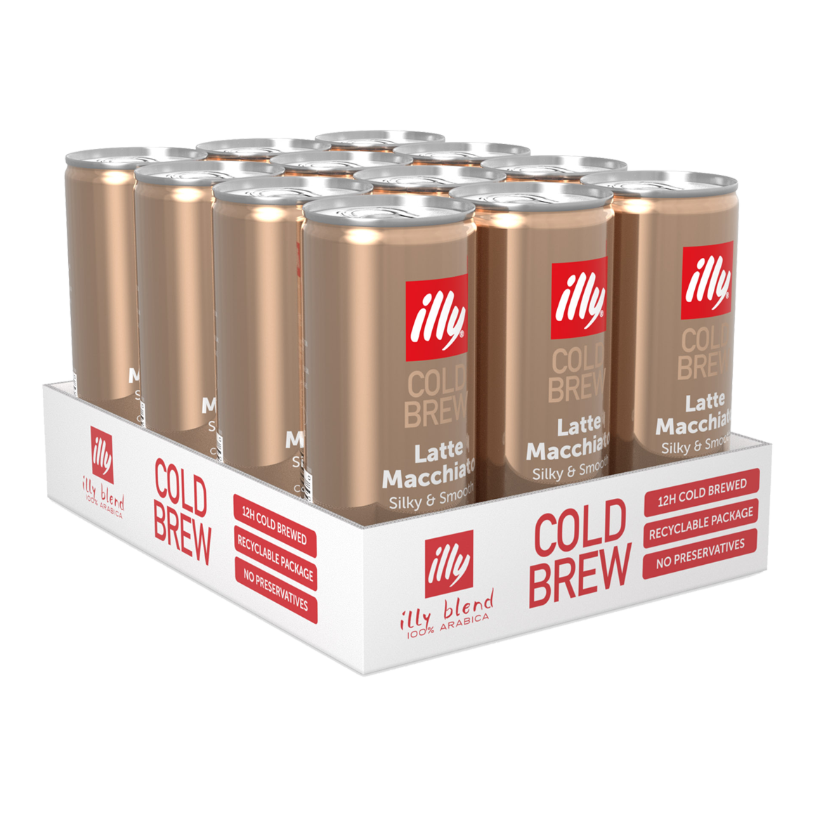 illy® Ready to Drink Coffee Cold Brew Latte Macchiato 8.5 FL Oz Aluminum Cans (12 Pack)